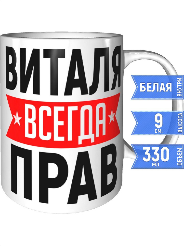 Кружка Виталя всегда прав - стандартная #1