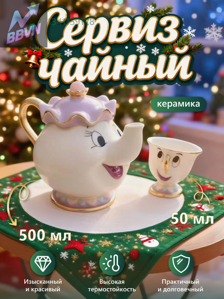 Сервиз чайный с чайником, 2 предм., на 1 перс. #1