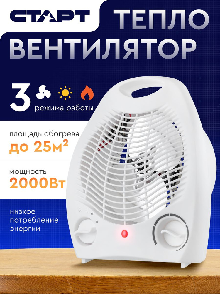 Тепловентилятор электрический СТАРТ настольный обогреватель 2000 Вт #1