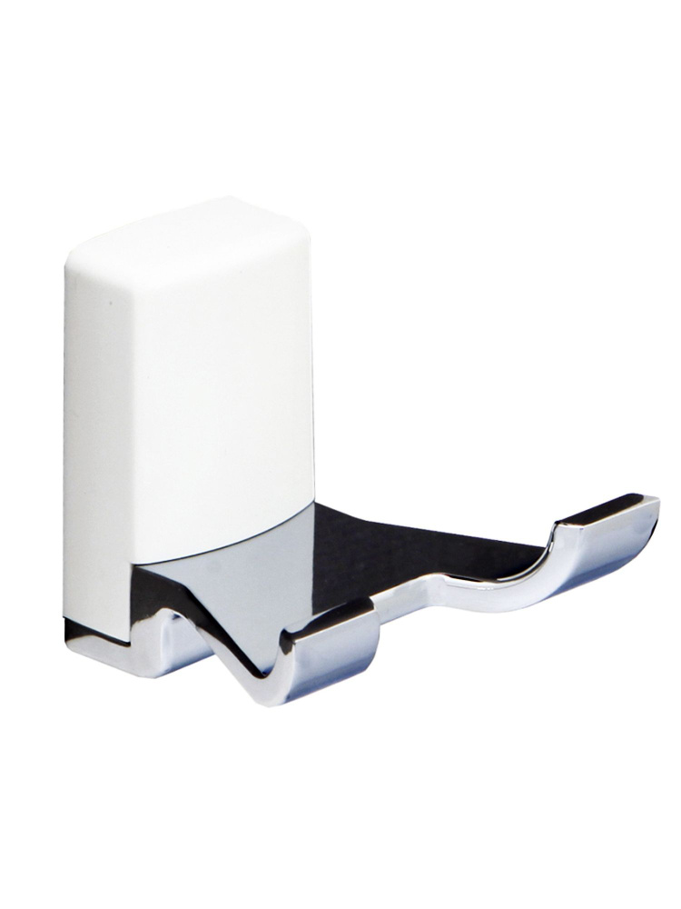 Крючок двойной WasserKRAFT LEINE W К-5023WHITE/5023DWHITE белый/хром #1
