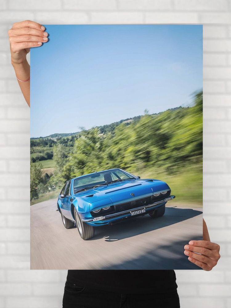 Плакат на стену для интерьера Легенды Авто (Ламборгини Харама - Lamborghini Jarama 2) - Постер по машине #1