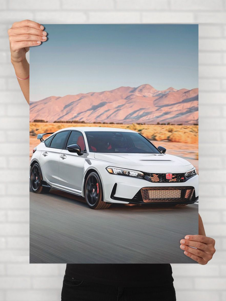 Плакат на стену для интерьера Легенды Авто (Хонда Цивик - Honda Civic 2) - Постер по машине формата A1 #1