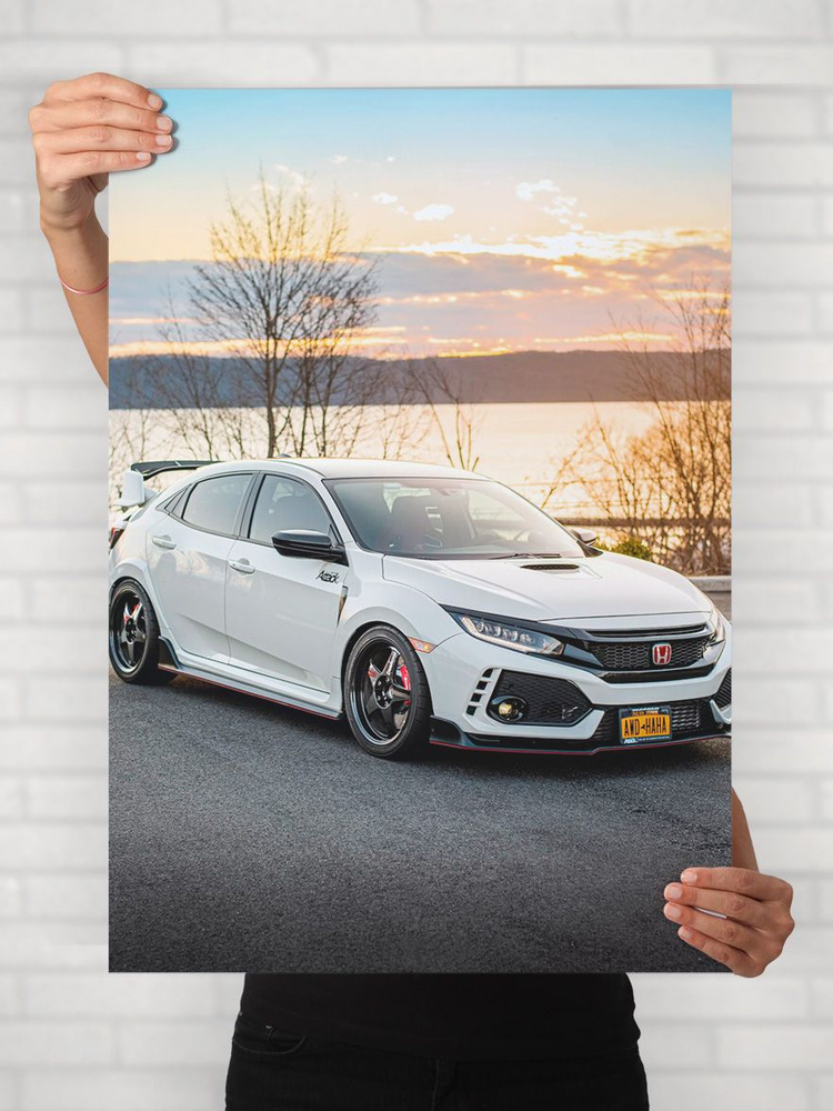 Плакат на стену для интерьера Легенды Авто (Хонда Цивик Тип R - Honda Civic Type R 2) - Постер по машине #1