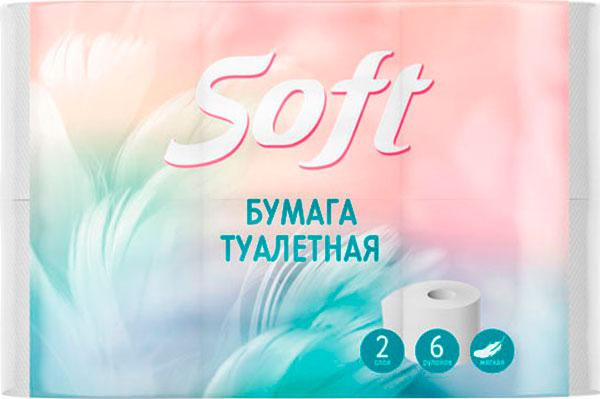 Туалетная бумага Soft 2 слоя 6 рулонов #1