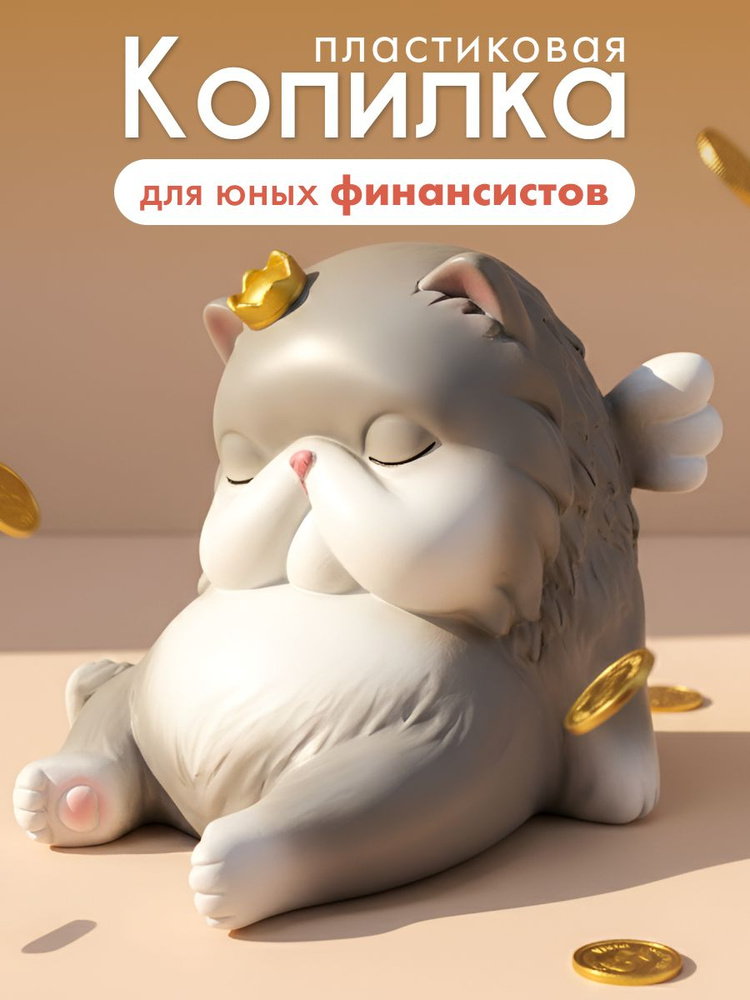 Копилка для денег и монет, фигруная, Котик #1