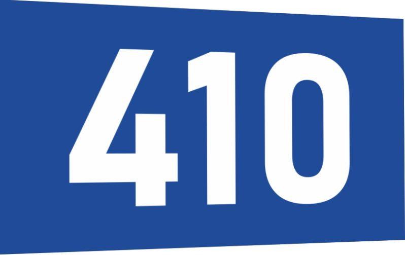 Табличка-номер 410 цвет сине-белый, размер 12х7 см, ПолиЦентр