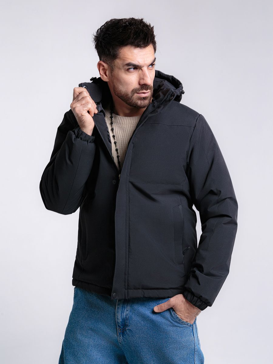 Куртка Мужской Spirina черный Хлопок, Полиэстер, размер 58 Длинный ...