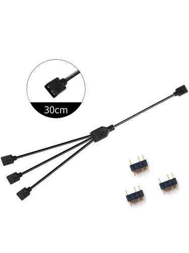 Удлинитель кабеля EPS 4-pin/3-pin fan, 0.3 м, черный