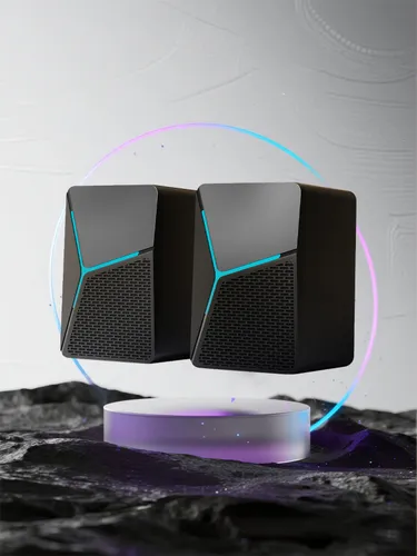 DRAYMAT Колонки для компьютера с сабвуфером и подсветкой,Мини-колонки для ПК,52мм НЧ-динамик, 3W 2,