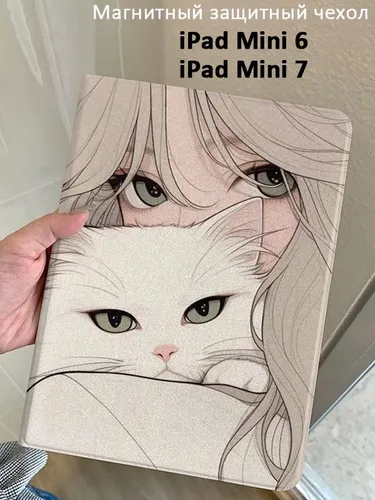 Защитный чехол для розовой женщины-кошки для планшета Apple iPad Mini6 /Mini 7