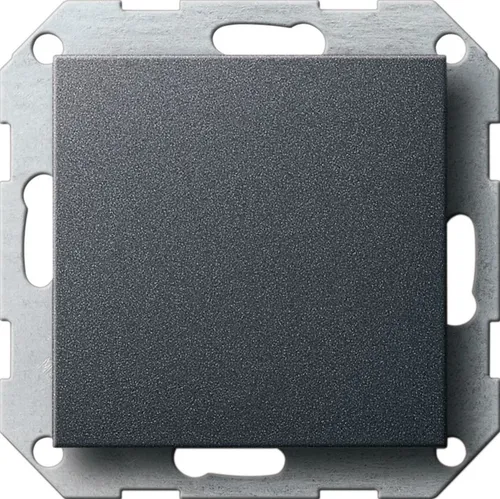 Переключатель (Выключатель) Gira 1-клавишный Антрацитовый универсальный (обычный/проходной) 010600,