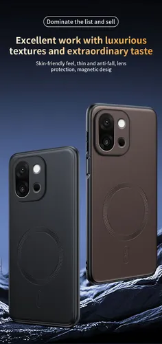 Чехол для телефона OnePlus 15,Новый защитный чехол с магнитной зарядкой из искусственной кожи