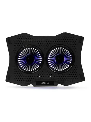 Охлаждающая подставка для ноутбука Digma D-NCP180-2x110 18", 2xUSB, черный