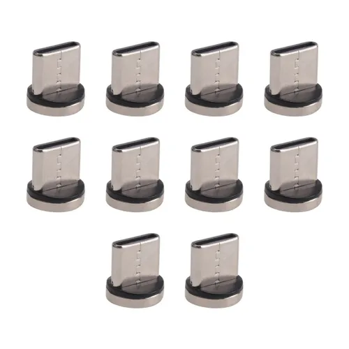 7-контактный адаптер для быстрой зарядки с магнитными разъемами Type C (10 шт., серебристый, золотой