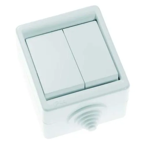 Выключатель 2-кл. ОП 10А IP44 А510-235 бел. Кунцево, КУНЦЕВО-ЭЛЕКТРО 5905