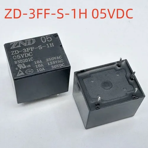 3pcs Реле электромеханическое ZD-3FF-S-1H 5В DC 10А 4-контактное нормально разомкнутое (T73)