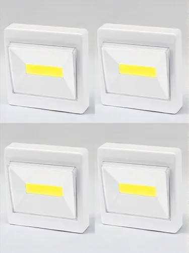 Настенный мини-светильник LED (клавиша) на батарейках, 4шт