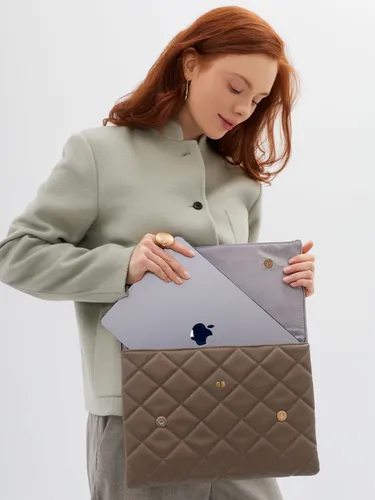 Чехол-папка для ноутбука, макбука из экокожи, серая