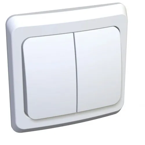 Выключатель 2-клавишный 10А IP20 Белый Этюд Systeme Electric
