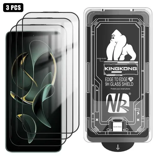 Для Redmi K60 Ultra 3 шт. легко устанавливаемая коробка без пыли 3D с изогнутыми краями HD гальванич