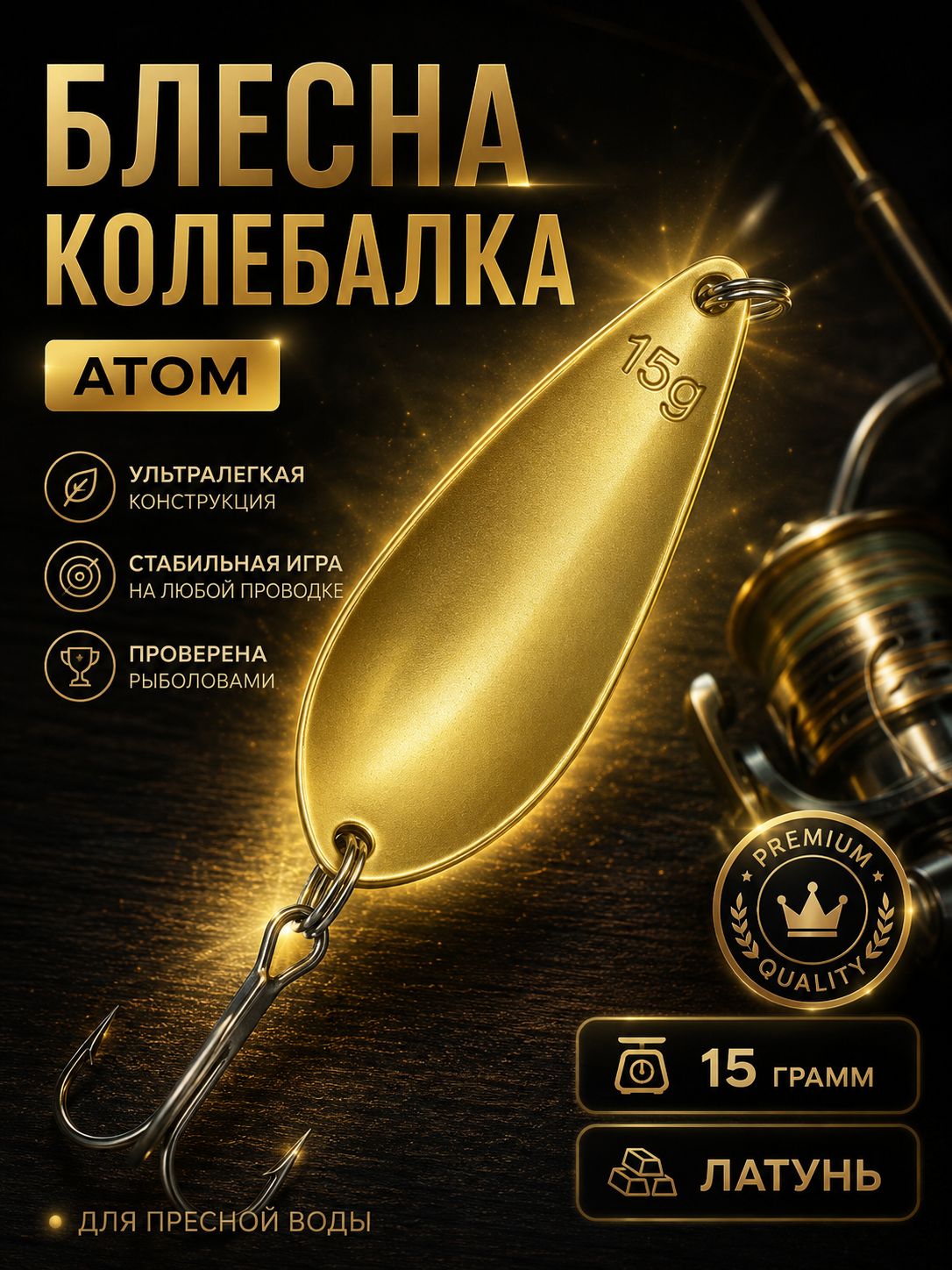 Блесна колебалка атом на щуку и судака