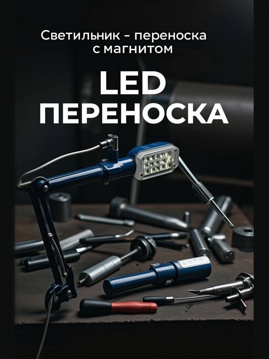 Светильникпереноскадлягаражасмагнитом,LEDпереноска