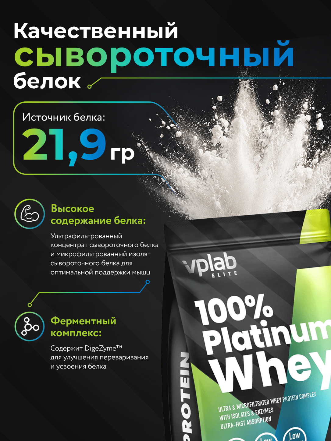 Vplab, 100 % Platinum Whey, 750 г, шоколад