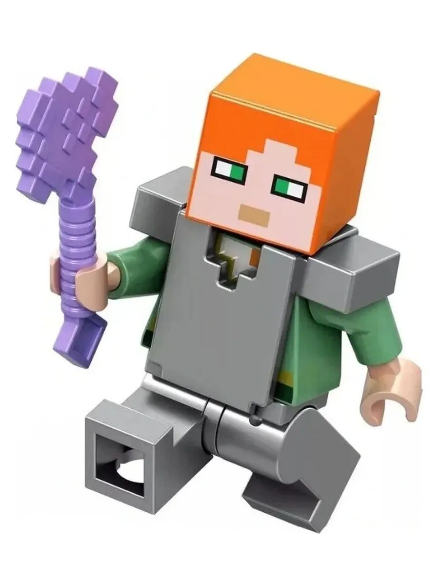 Фигурка Алекс в серебряной броне / Майнкрафт / Minecraft