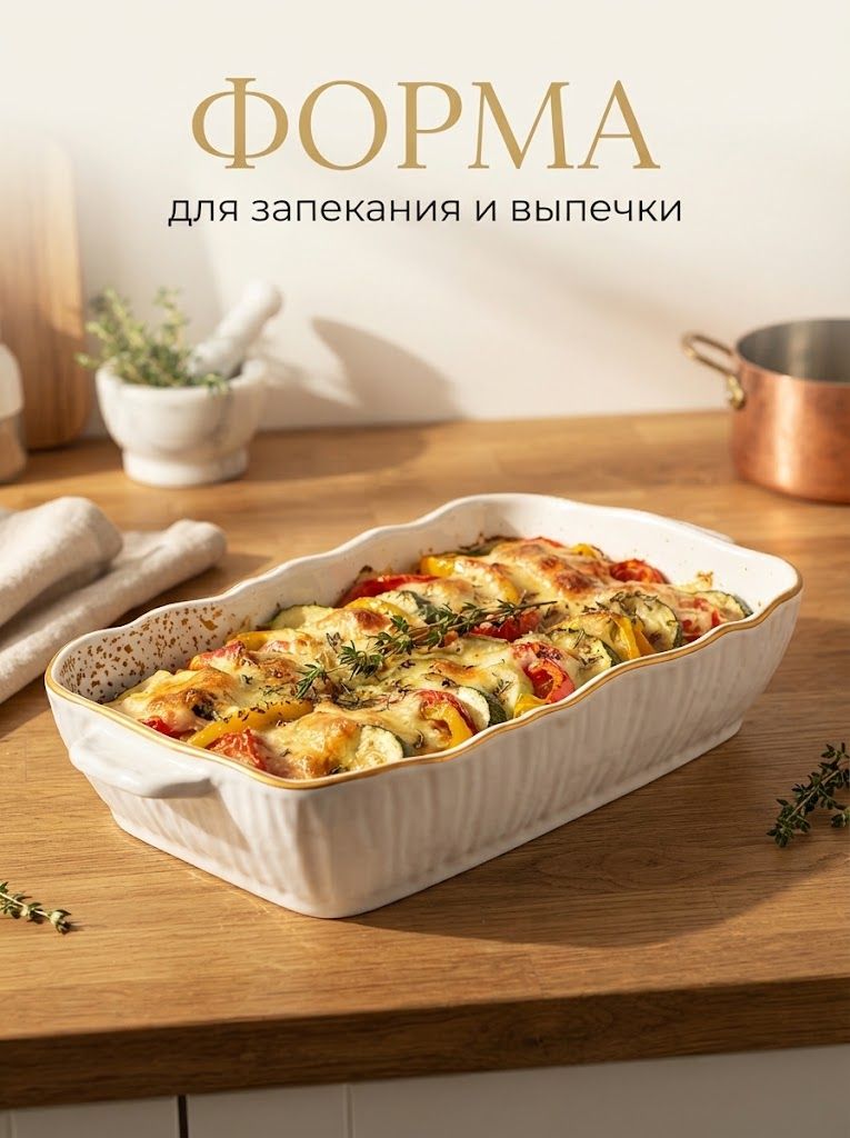 Форма для запекания Magistro, 27.5х14.6х5.4 см, фарфор, белая
