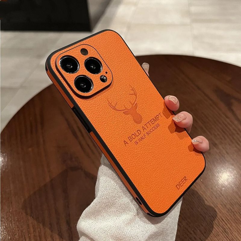 智能手机壳 用于 Apple iPhone 13 mini, 人造皮革, 橙色
