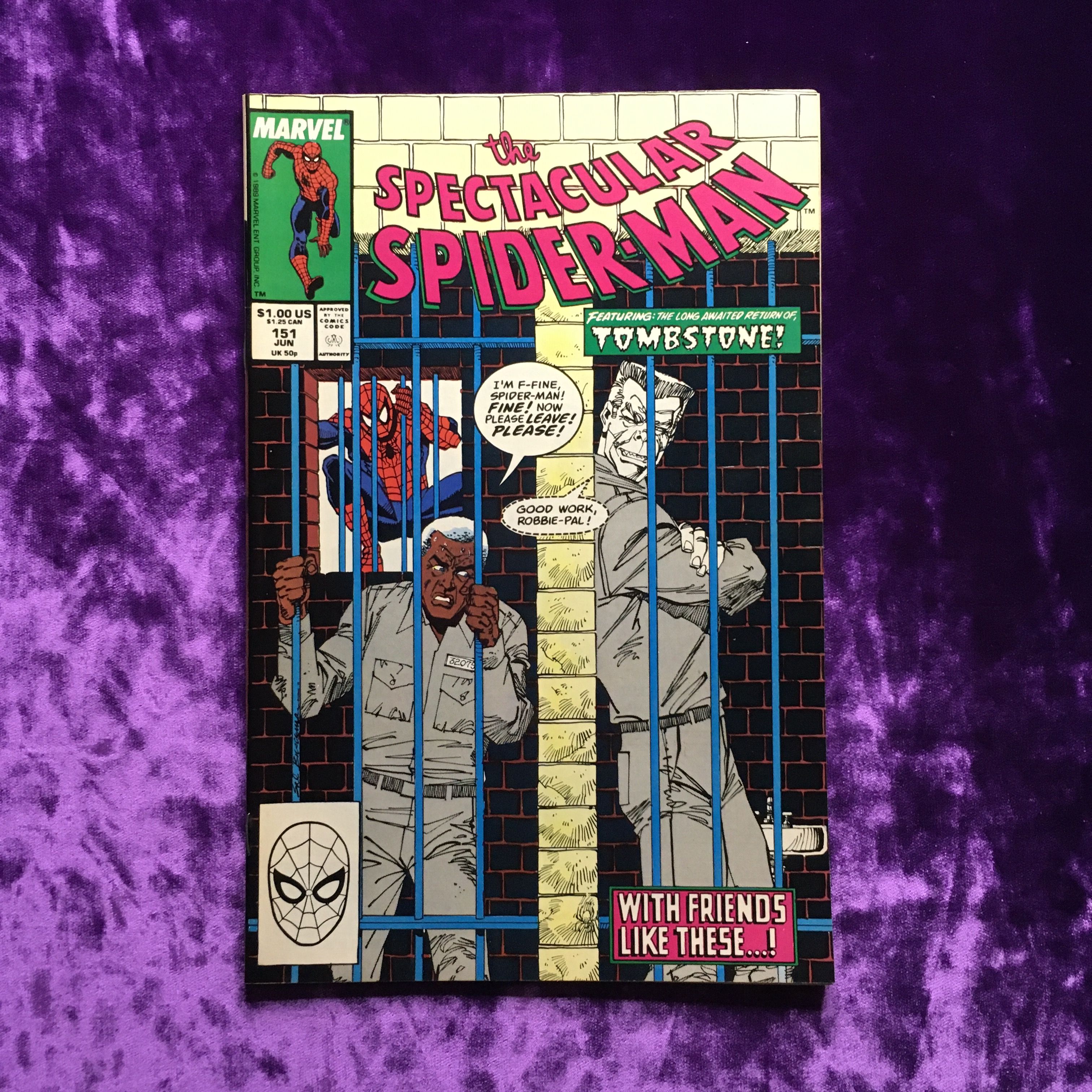 Spiderman Lock The spectacular Spider-man. Lock-Up. Vol.1 No 151 JUN 1989. Комикс на ...