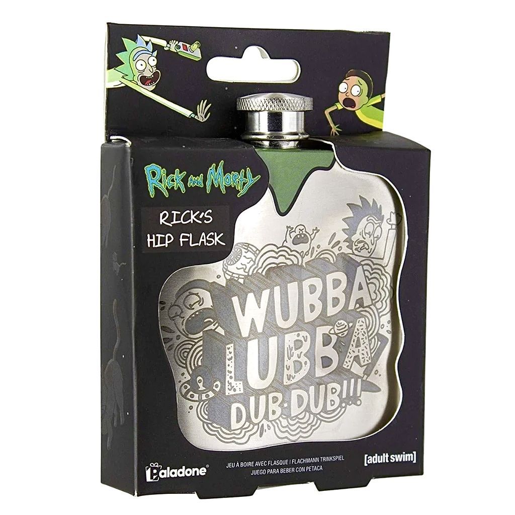 Rick and Morty - Металлическая фляжка Paladone Rick s Wubba Lubba Dub Dub из нержавеющей стали, 177 мл коллекционный аксессуар Рик и Морти