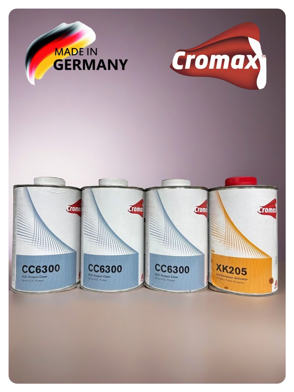 Cromax CC6300 3缶 XK205 1缶 セット Лак 2K UHS 3:1 Cromax CC6300 VOC Protect Clear устойчивый к