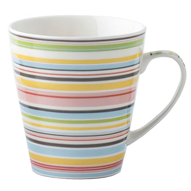 Кружка TODELIA "Геометрия", широкие полосы, 330мл, костяной фарфор