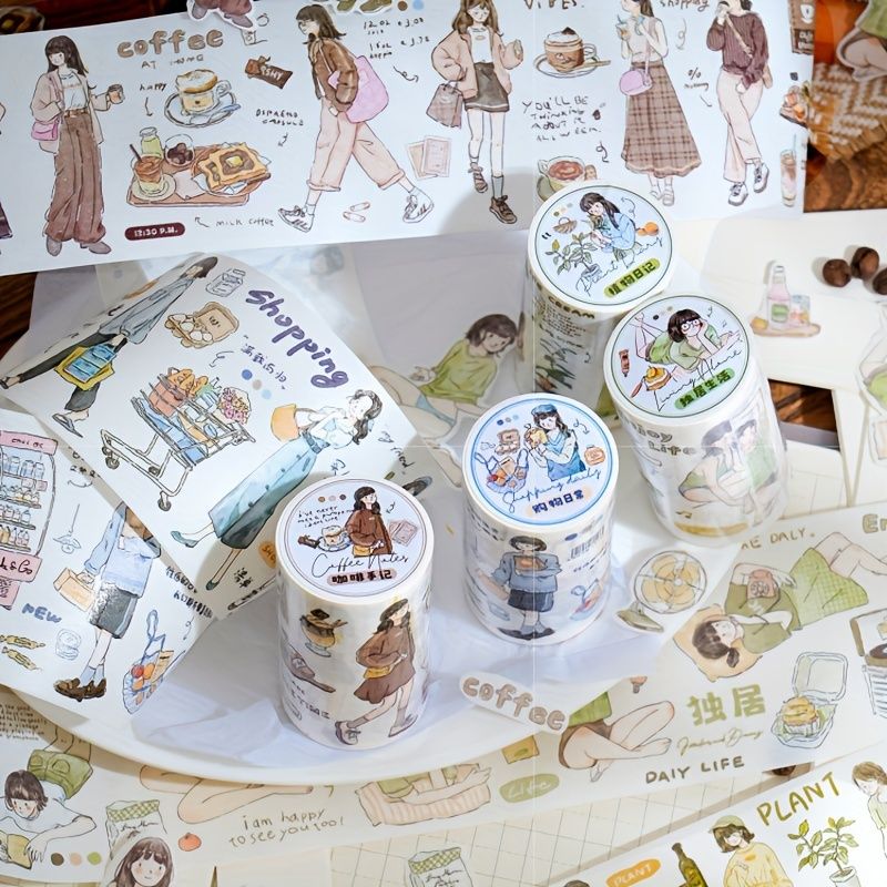 Клейкаялентадекоративная,Mr.Paper,4рулона,винтажнаятема,декоративныйальбомдлявырезок,открытки