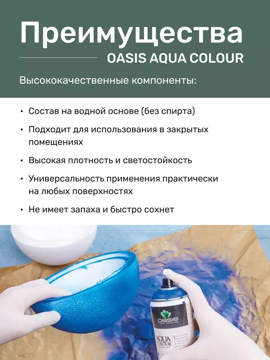 Спрей-краска на водной основе 400 ml мятный Floralife 6015 Германия