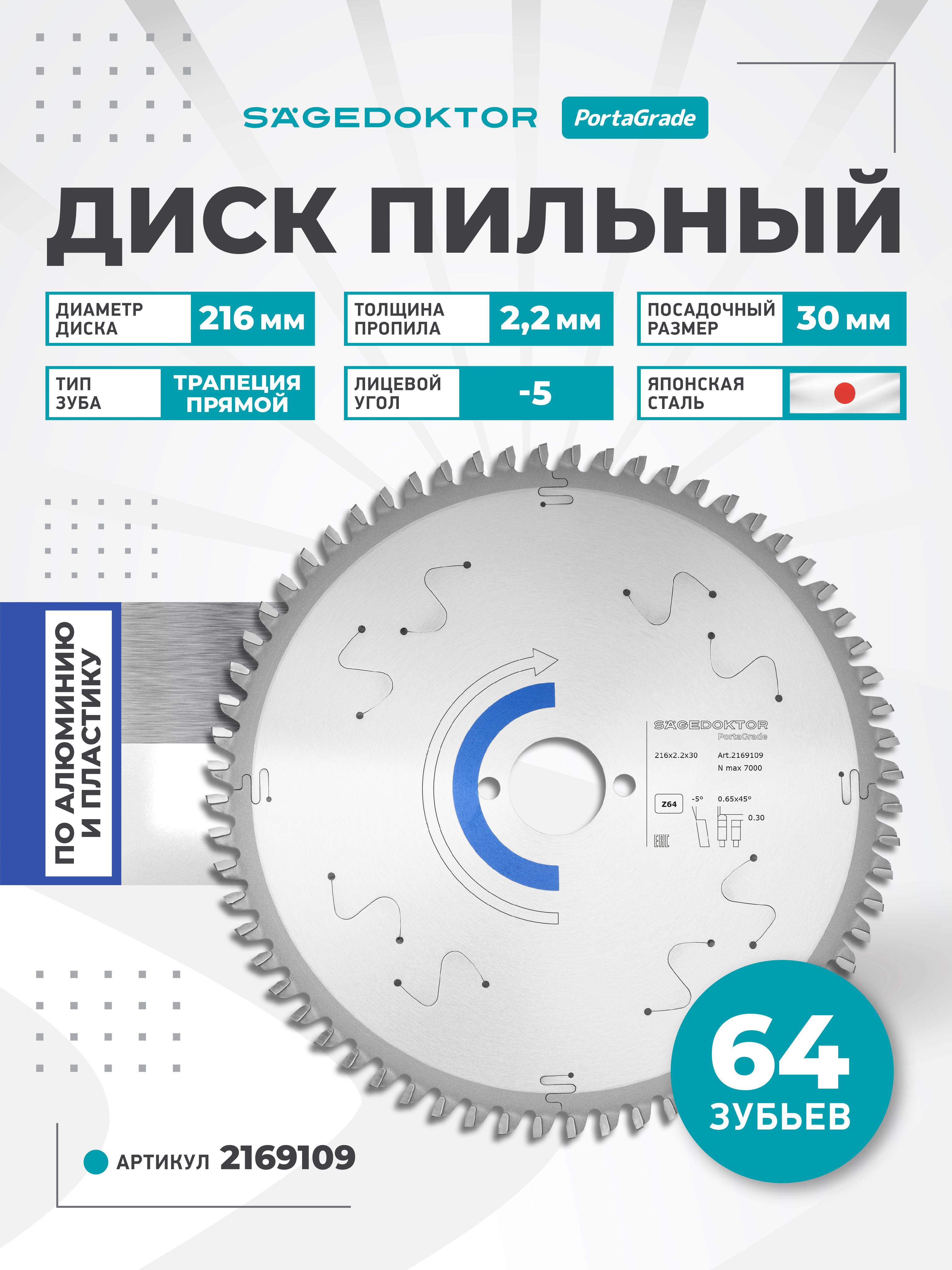 SÄGEDOKTORДискпильный216x2.2x30;64зуб.