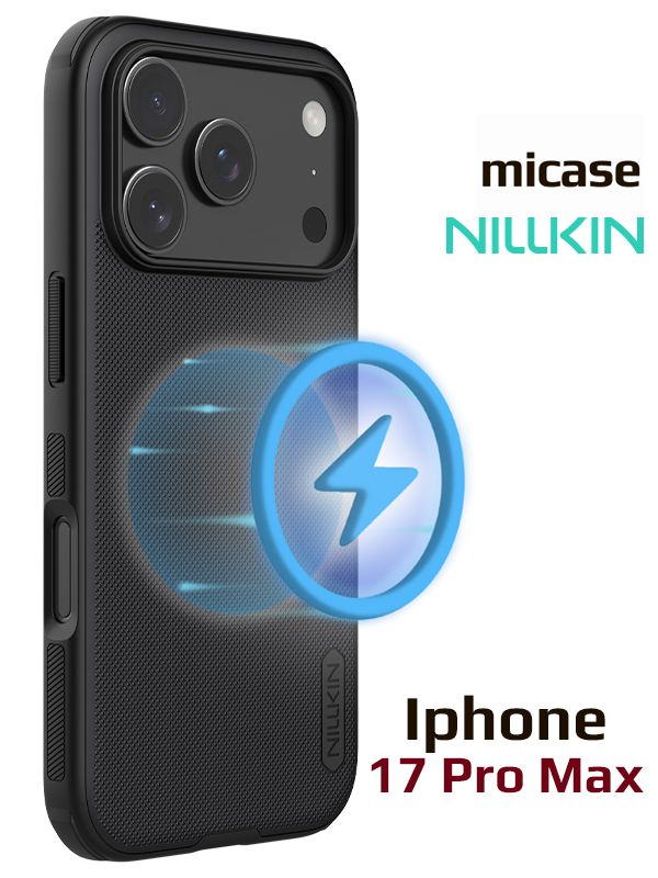 ЧехолдляIphone17ProMaxNillkinSuperFrostedShieldProMagneticCaseсподдержкойзарядкиMagsafe