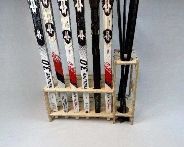 Стойка(тумба)дляхранениябеговыхлыжна12парсячейкамидляпалок