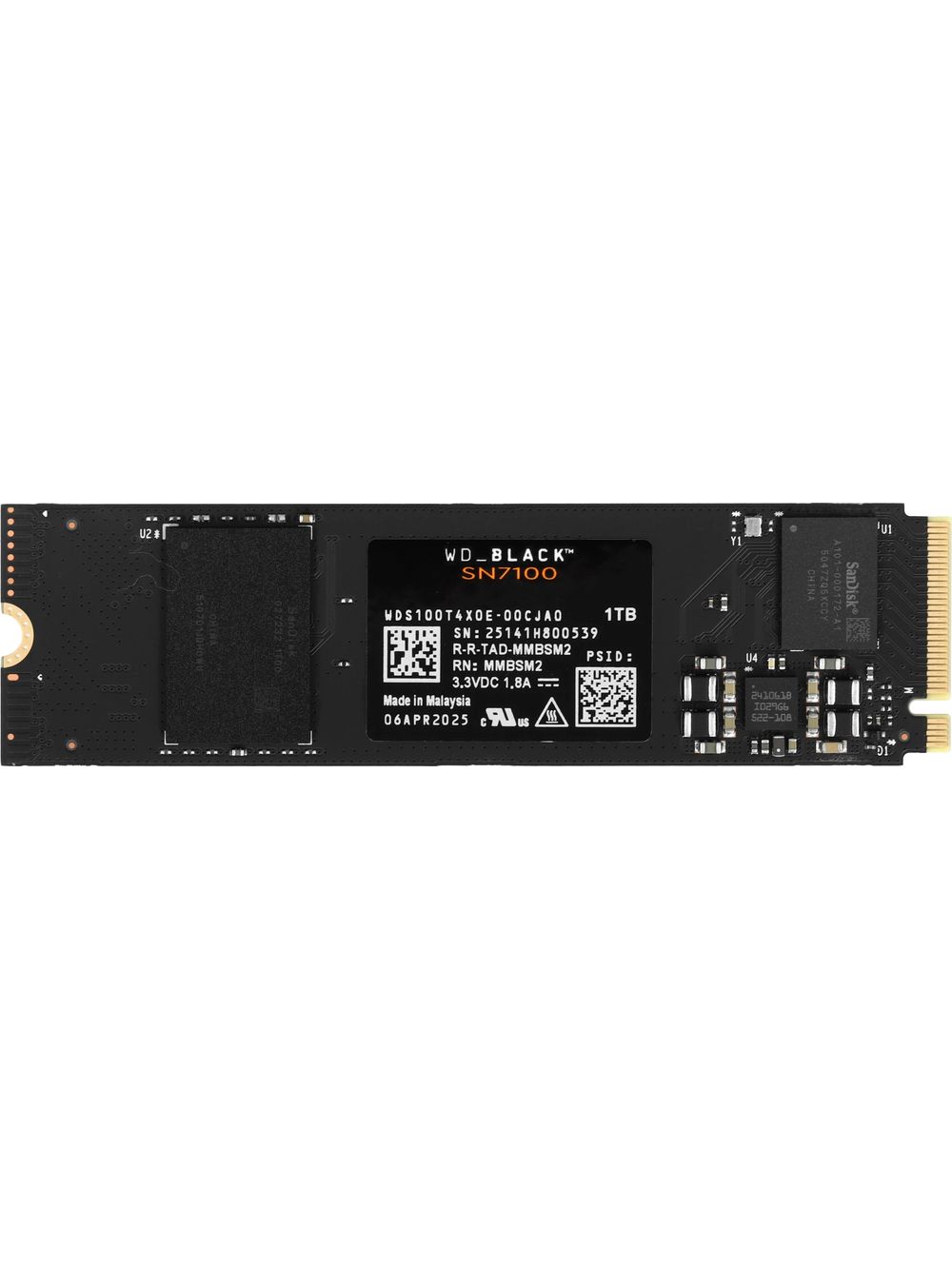 1 ТБ Внутренний SSD-диск Western Digital TLC 3D NAND 2280 SN7100