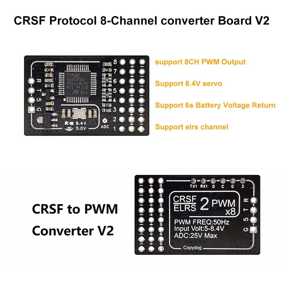 CRSF ELRS converter PWM 8ch board V2