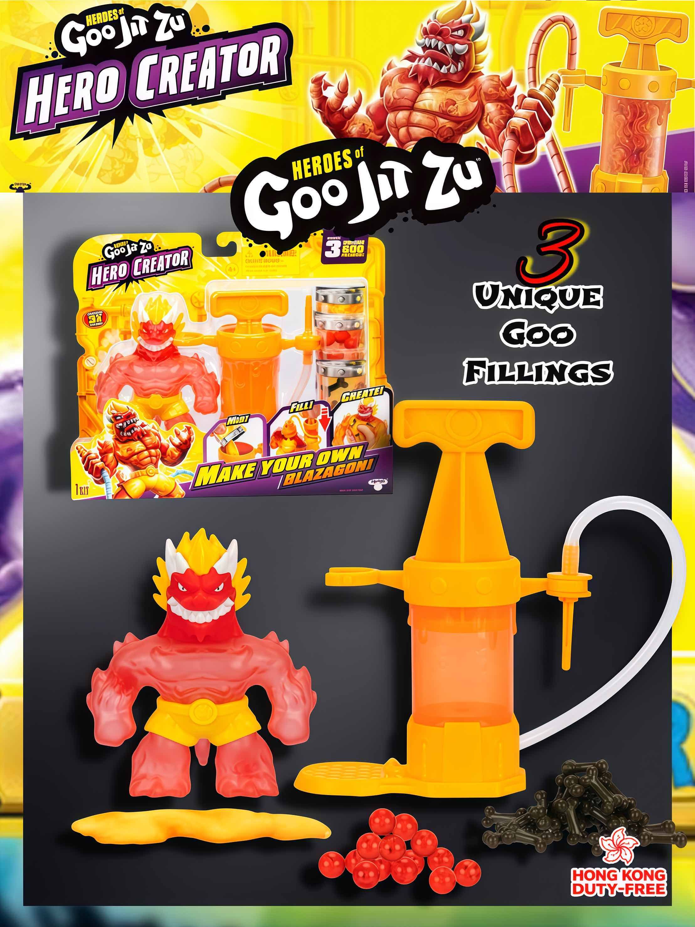 Bandai Heroes Of Goo Jit Zu – Figura Stretch Strikers Blazagon – Si Allunga 3 Volte