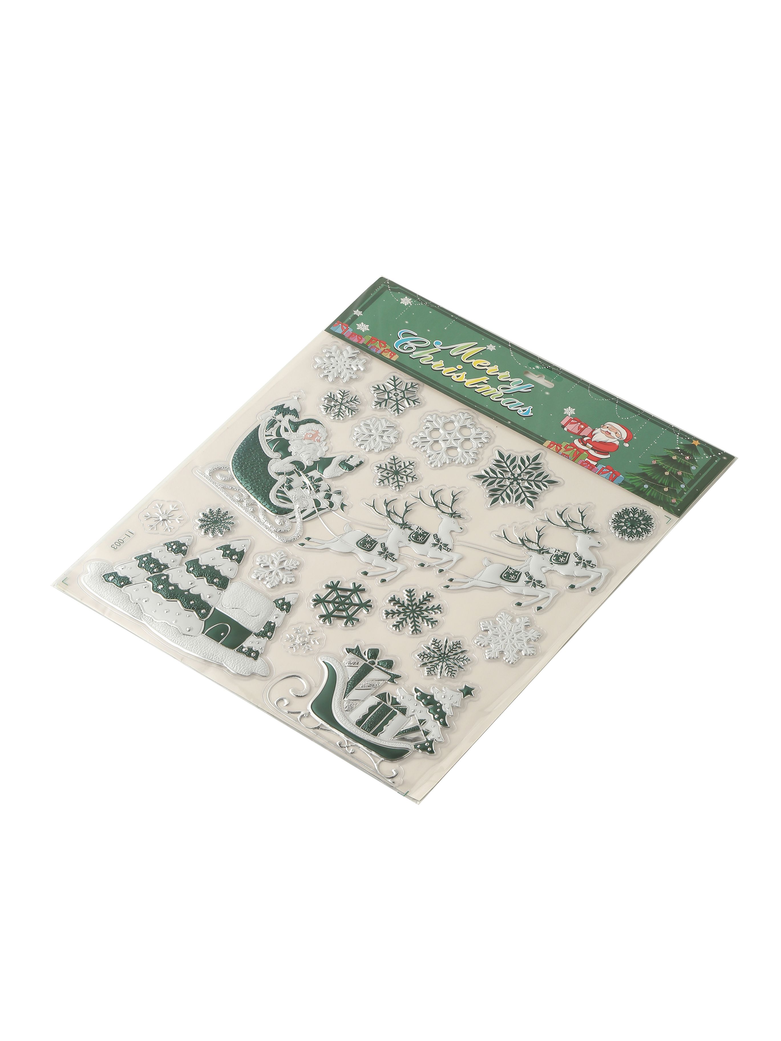 Новогодние наклейки Санта-Клаус Зелёный 37x31CM Китай