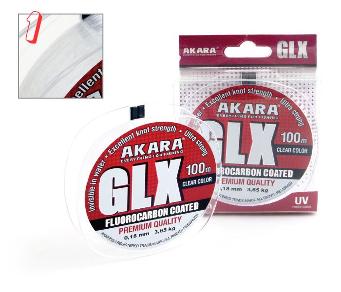 Леска akara glx premium clear 100 м 0,22 прозрачная,(набор из 1 шт)