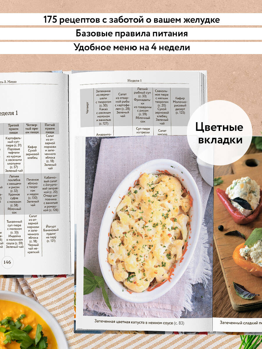 Стол №1. Меню при гастрите и других заболеваниях ЖКТ. С рекомендациями специалиста | Table No. 1. Diet Menu for Gastritis and Other GI Disorders with Specialist Recommendations - Ozon image 1
