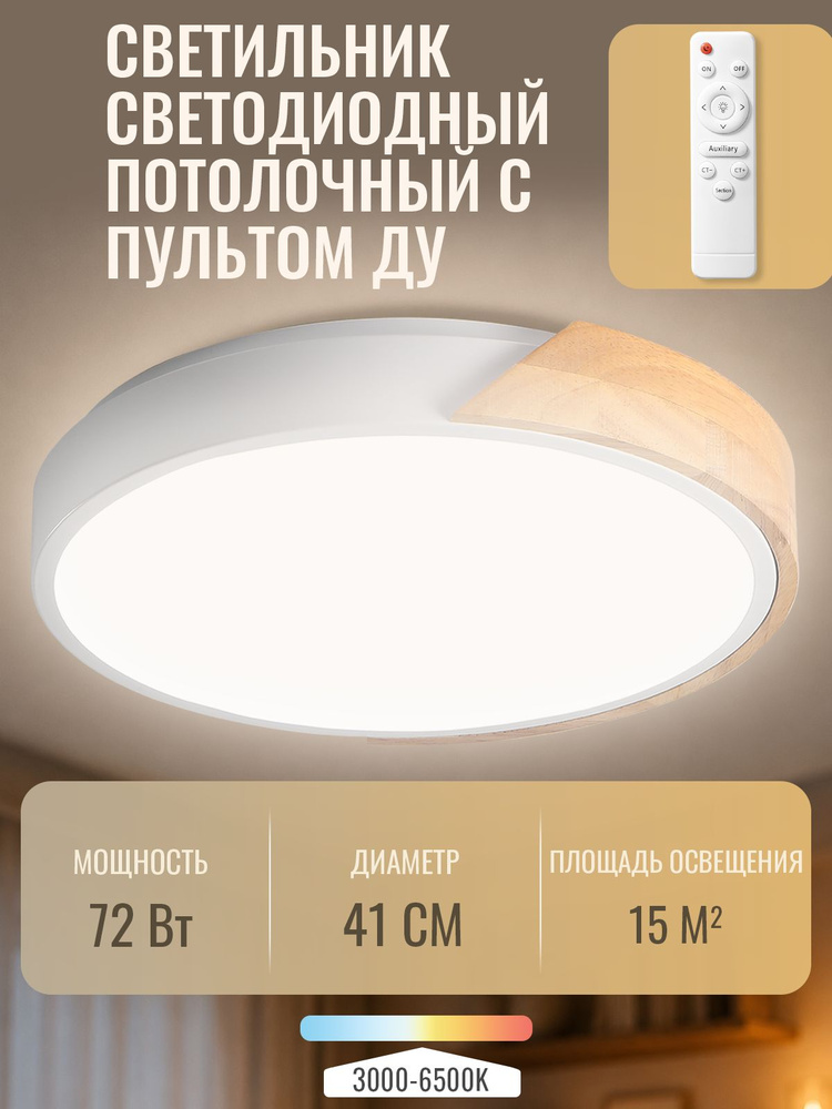 Светильник потолочный светодиодный Jazzway PPB Scandic-R 72w DIM 3000-6500K WH/W #1