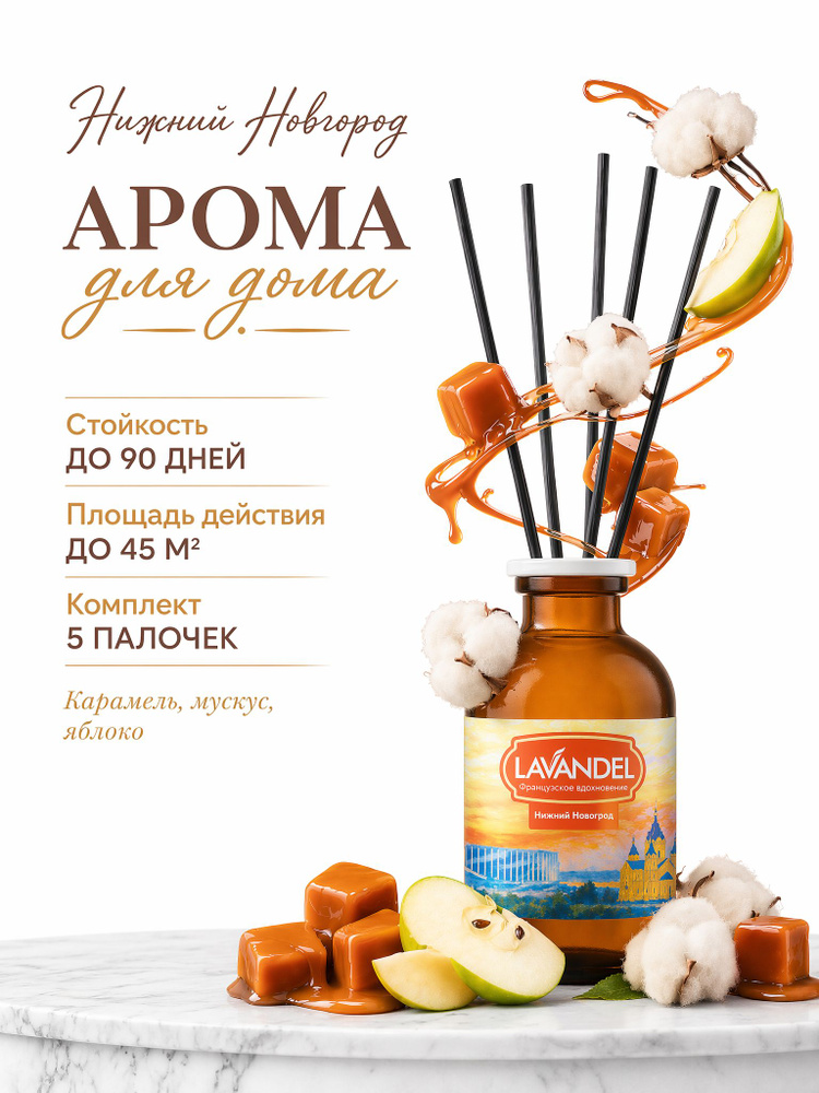 Диффузор для дома с палочками LAVANDEL "Нижний Новгород", 50 мл #1
