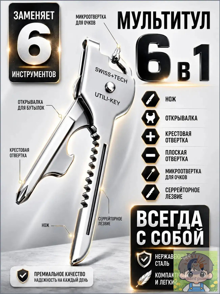 Мультитул брелок в форме ключа #1