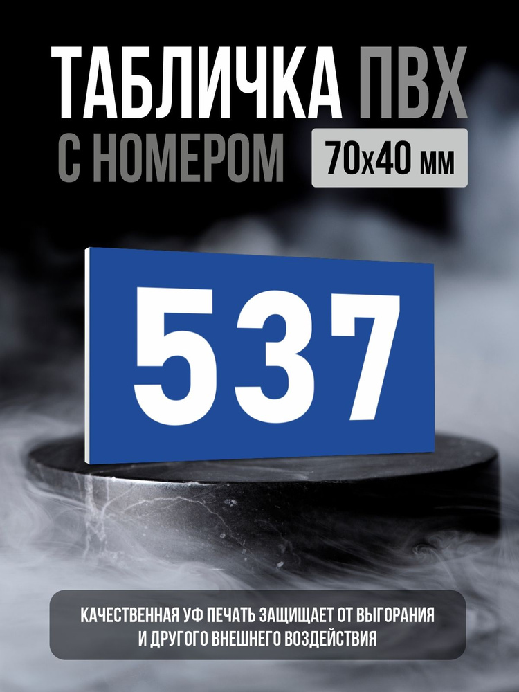 Табличка с номером 537, 7х4 см, ПолиЦентр #1