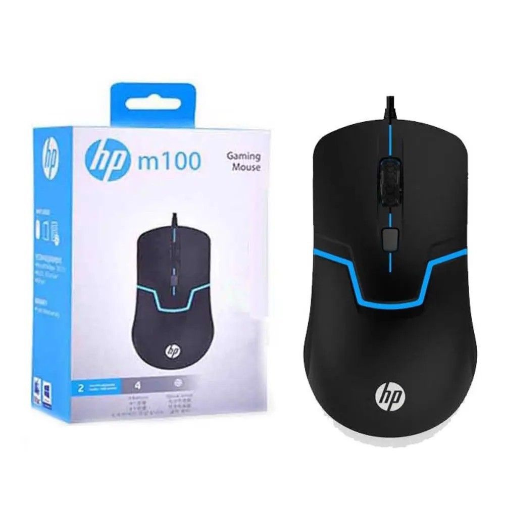 Игровая мышь проводная HP M100S, черный, черный матовый - купить по ...